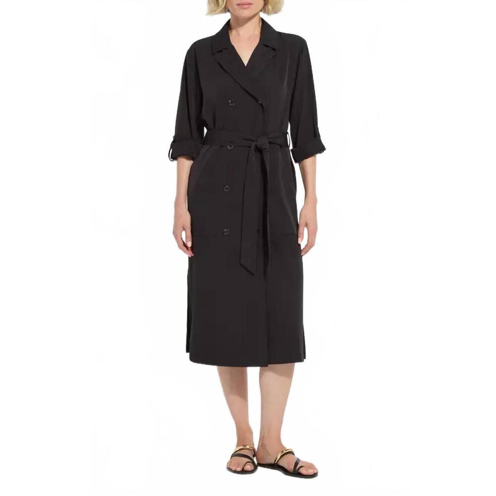NEW LYSSE ellison trench dress in black